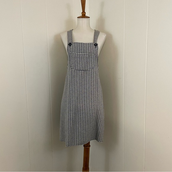 taping up breasts for backless dress 90s Tan Suede Overall Mini Dress